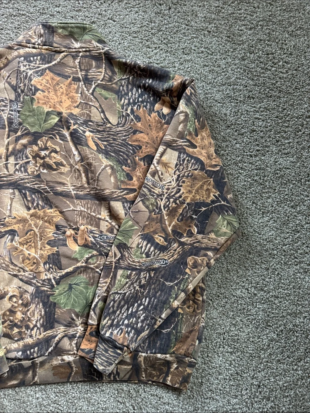 Cabela's Camo Zip-Up Sweater in Brown, Green, Tan